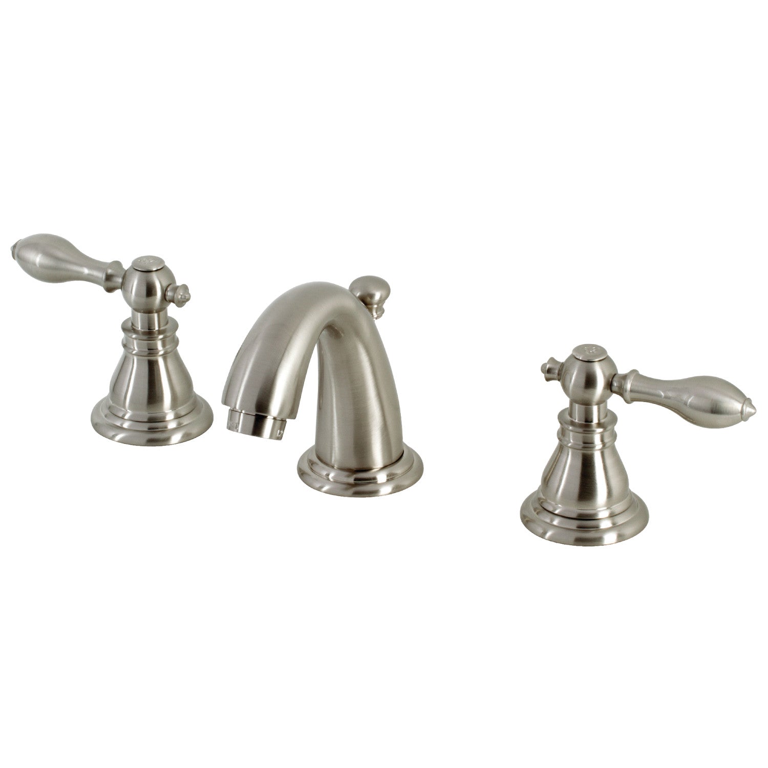 Kingston Tulare KB918ACL - American Classic Two-Handle 3-Hole Deck Mount Widespread Bathroom Faucet with Pop-Up Drain, Brushed Nickel — image 1